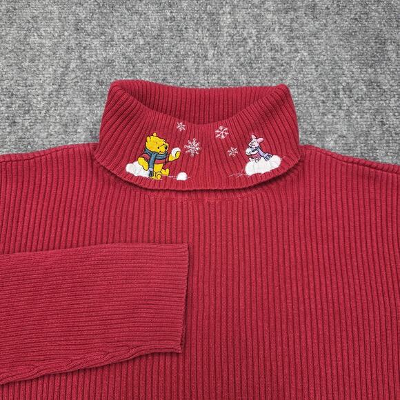 Disney Sweaters - Vintage Disney Sweater Womens Medium Turtleneck Winnie The Pooh Piglet Snow 90s